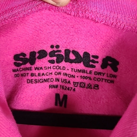 NEW Sp5der Worldwide × Young Thug Sp5der Pink Hoodie Size Medium - Picture 4 of 7
